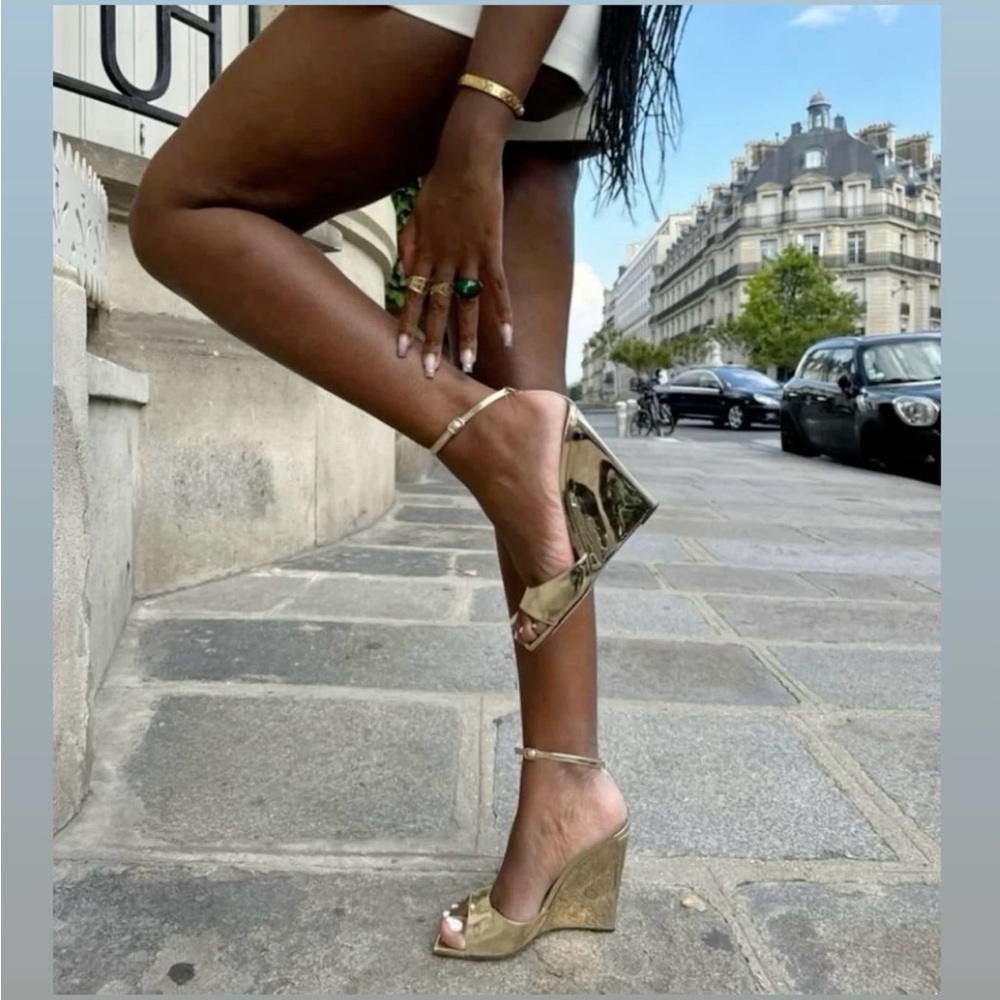 Gold Wedge Sandals